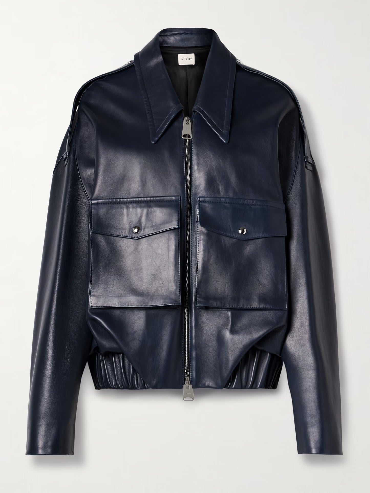 KHAITE Owey oversized leather bomber jacket