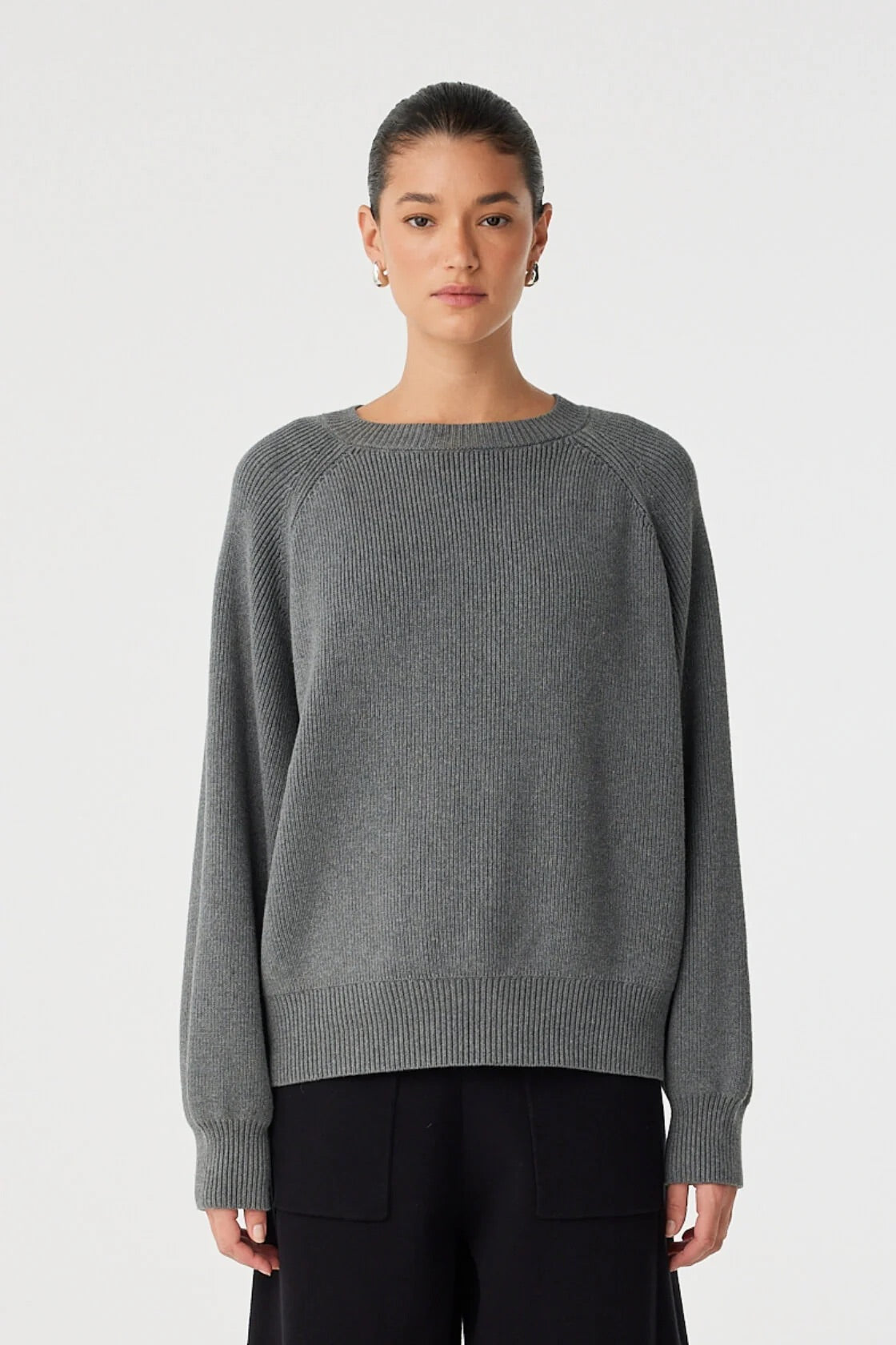 ARCAA. Emery Sweater - Dark Grey Marle