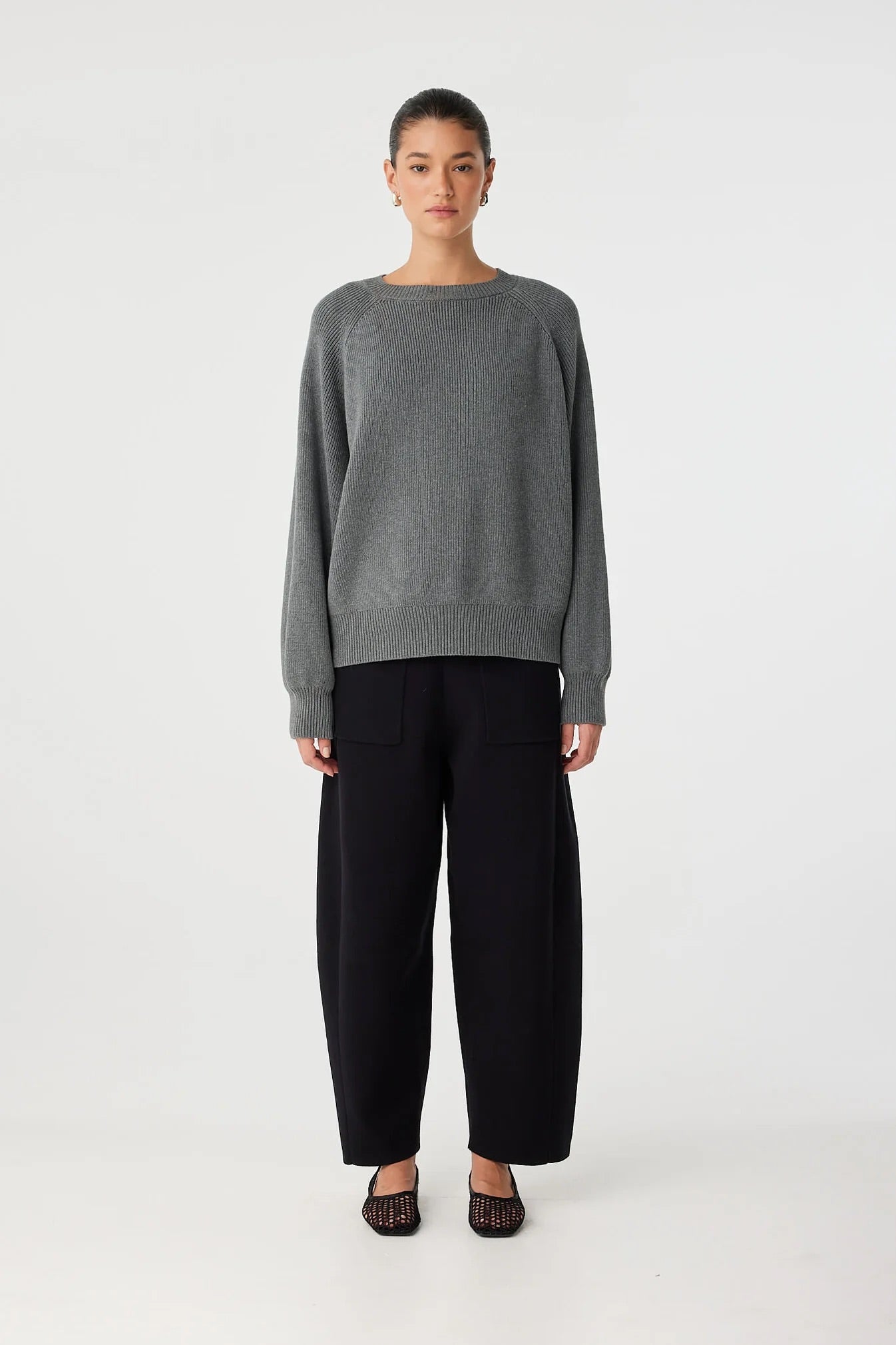 ARCAA. Emery Sweater - Dark Grey Marle