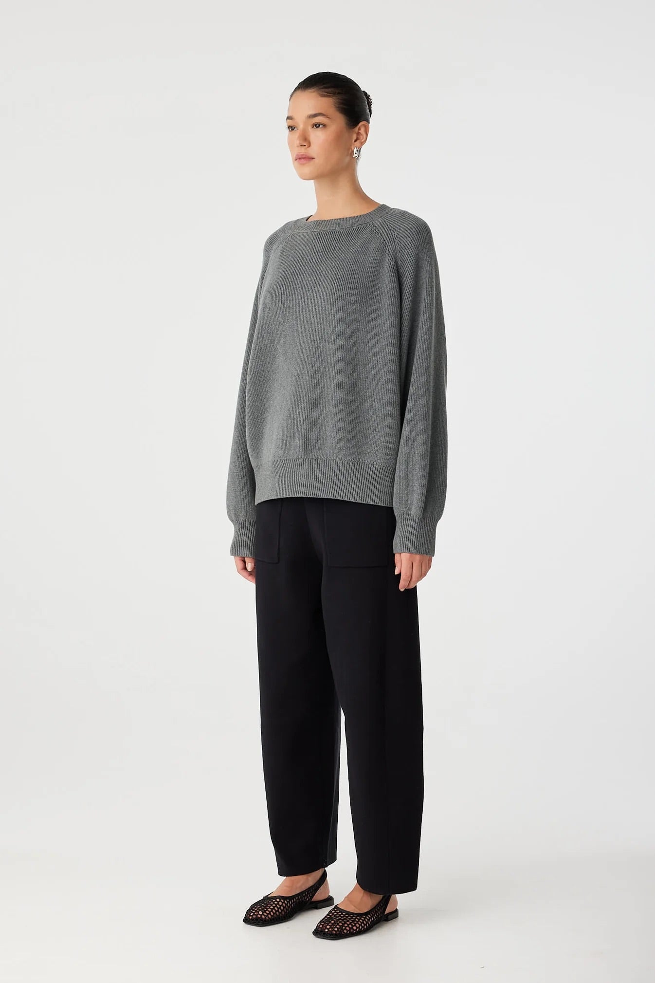 ARCAA. Emery Sweater - Dark Grey Marle