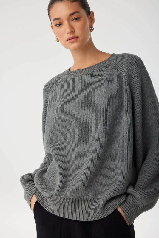 ARCAA. Emery Sweater - Dark Grey Marle