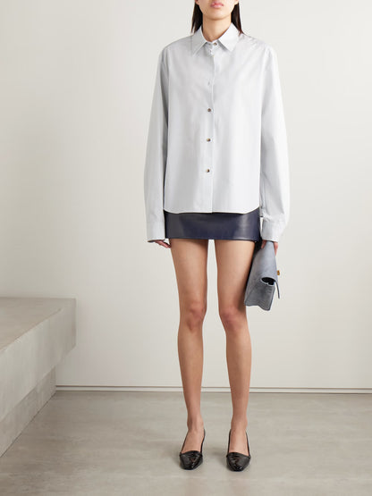 KHAITE Jett leather mini skirt